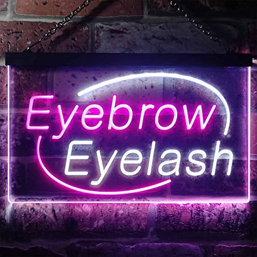 Beauty Salon Eyebrow Eyelash Dual LED Neon Light Sign